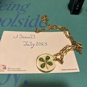 Chanel Gem Resin and Clover Necklace